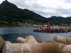 A typical fishing village on Ulleungdo Island in South Korea.
