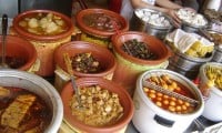 An assortment of street food in Shenzhen, China.