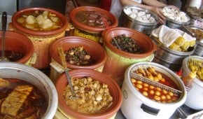 An assortment of street food in Shenzhen, China.