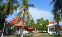 A Buddhist temple on the island of Don Dhet in the 4,000 Islands region of Laos.