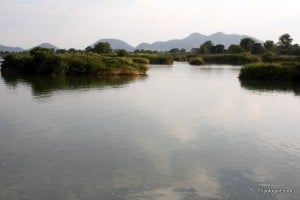 Several of the 4000 Islands in the Mekong River.