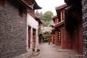 An alley in Lijiang, China's old town. The side-streets are refreshingly empty despite the tourist hordes.