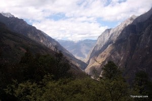 The View of Tiger Leaping Gorge from the Hiking Trail, Yunnan Province, China.