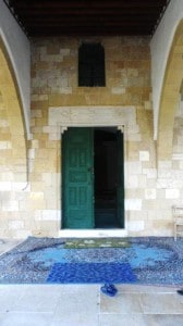 The entrance to Hala Sultan Tekke Mosque in Larnaca.