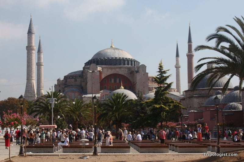 Aya Sofia, where Christian frescoes stand alongside Muslim Icons in Istanbul, Turkey.