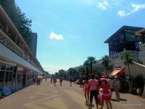 The boardwalk in Sochi is a great place to people watch or grab a nice beer.