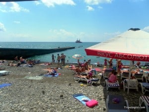 Sochi, Russia has miles and miles of beautiful pebble beaches.