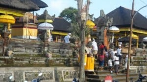 Visiting a family temple during Galugan. 