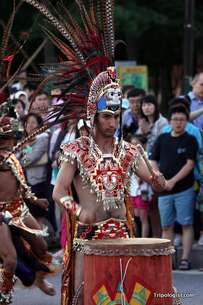 A Mexican drummer at the 2010 Seoul Drum Festival.