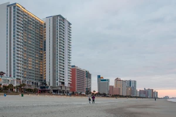 The beach in Myrtle Beach during the winter