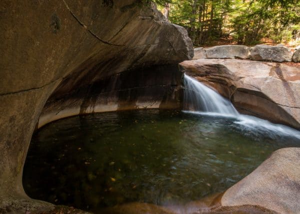 The Basin Waterfalls in the White Mountains of New Hampshire